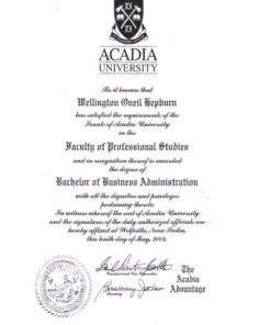 Buy college degree from the Acadia University