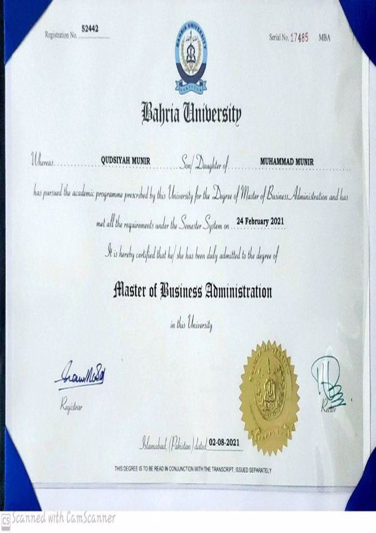 Buy college degree from the Bahria University