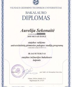 Buy college degree from The Vilniaus Gedimino Technikos Universitetas